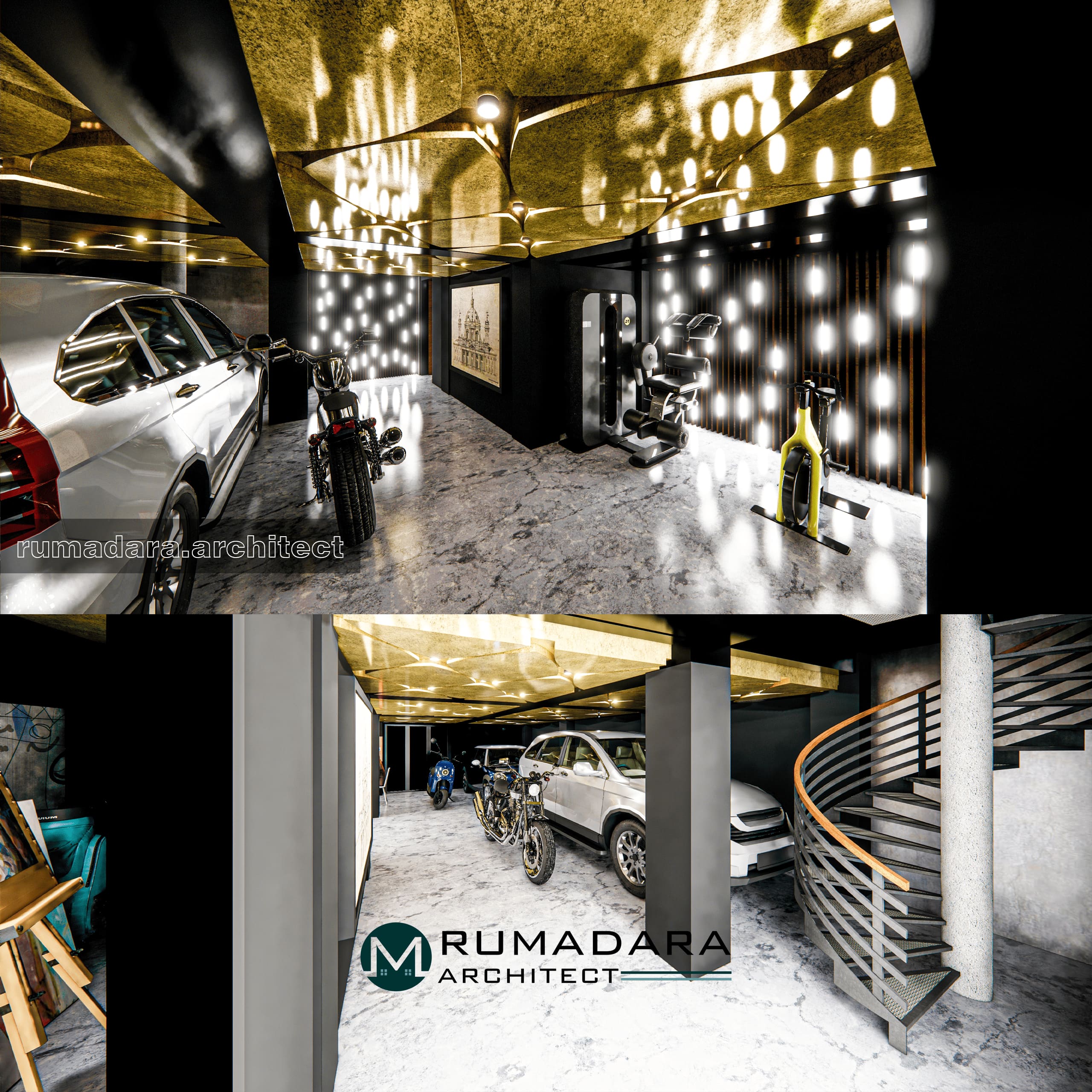 Rumah dengan konsep modern tropis 2 lantai